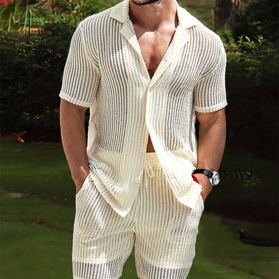 Camisa Henley Retro de Algodón y Lino con Rayas - Casual y Versátil - Image 3