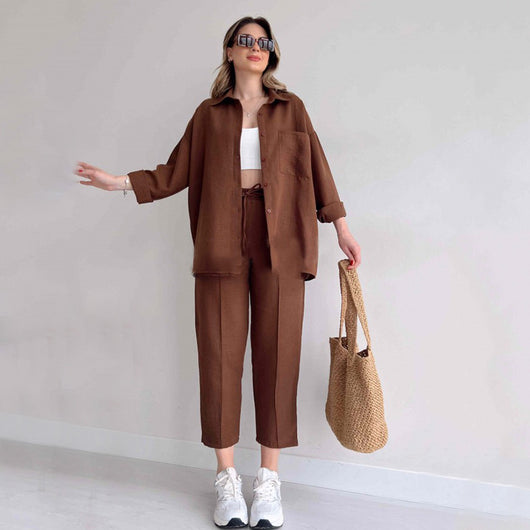 Conjunto Deportivo Mujer: Blusa Suelta Cropped + Pantalón Harem - Image 6