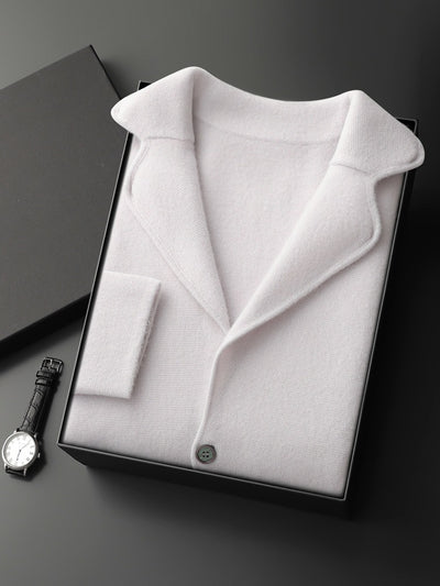 Suéter Saco de Cachemira para Hombre con Cuello Solapa - Tejido Grueso y Cómodo - Image 3