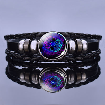 Pulsera de Pareja Constelaciones Luminosas - Cuero Negro - Image 21