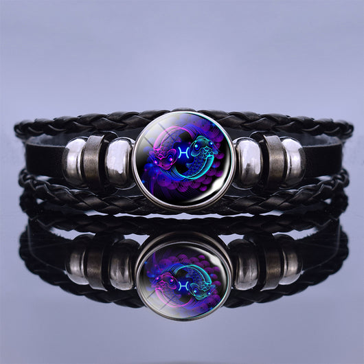 Pulsera de Pareja Constelaciones Luminosas - Cuero Negro - Image 21