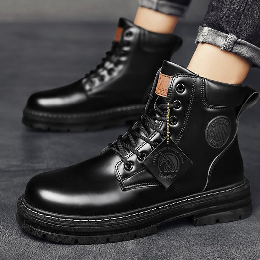 Botas Altas de Invierno para Hombre Estilo Británico con Aumento de Altura - Image 8