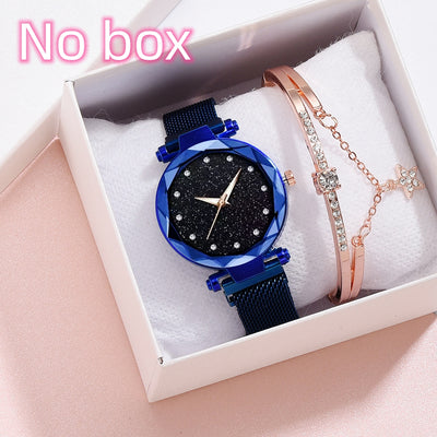 Conjunto de Reloj Pulsera Lujo para Mujer Elegante Cielo Estrellado Cierre Magnético - Image 15