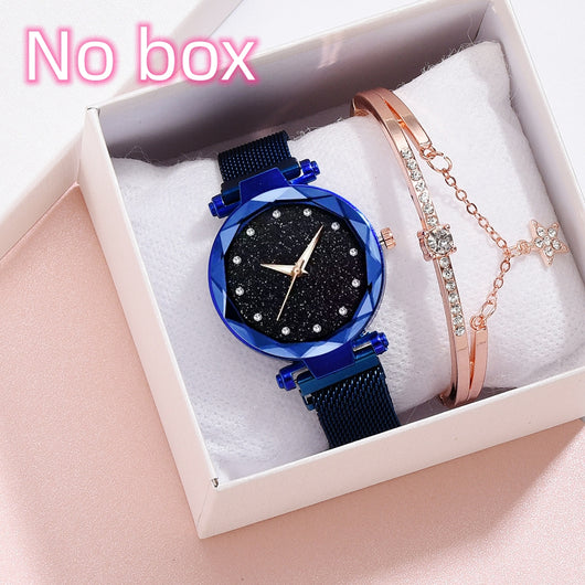 Conjunto de Reloj Pulsera Lujo para Mujer Elegante Cielo Estrellado Cierre Magnético - Image 15