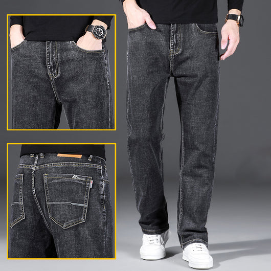 Jeans Rectos Elásticos para Hombre - Primavera Otoño Fit Cómodo - Image 9