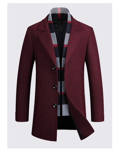 Blazer Casual para Hombre con Solapa y Bufanda de Lana - Image 13