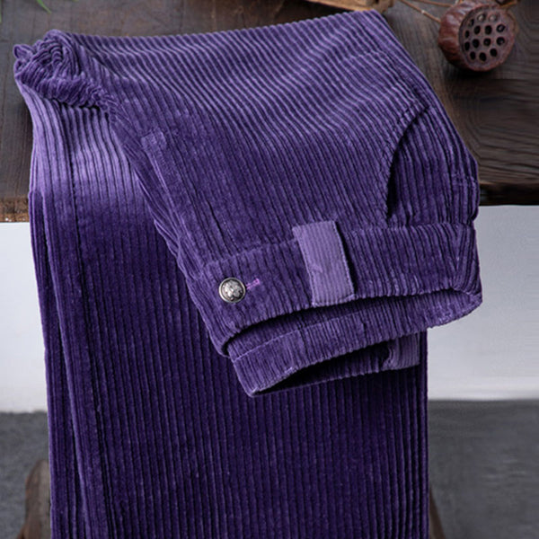 Pantalones de Pana Cintura Alta Pierna Ancha para Mujer