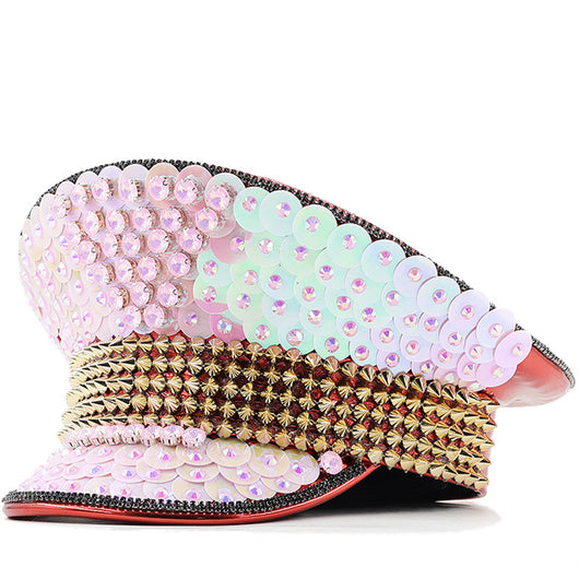 Gorra de Fiesta Rosa con Lentejuelas y Diamantes para Bodas y Eventos - Image 8