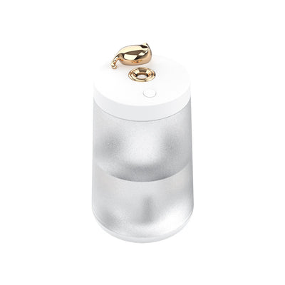 Cute cat-themed USB desktop humidifier with a pink top and base, frosted clear body, and gold cat ear accent. - Image 6