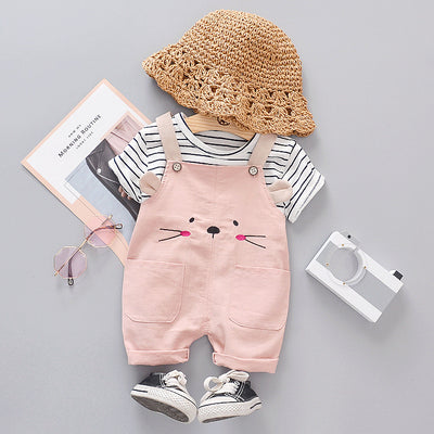 Conjunto Infantil Dos Piezas con Babero - Playera Cuello Redondo Manga Corta - Image 7