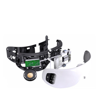 White Bluetooth Smart Eye Massager with vibration, hot compress, and airbag massage, featuring a foldable design. - Image 18