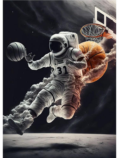 Póster Colorido: Astronautas Jugando Baloncesto en el Espacio - Image 7