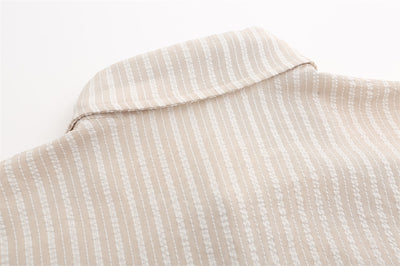 Camisa Hombre Primavera Otoño Flores 3D Rayas Verticales Cuello Solapa Suelta - Image 14