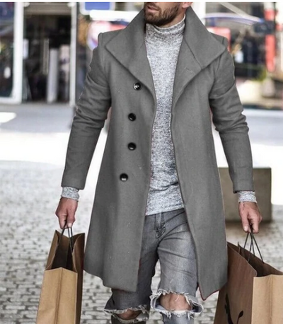 Abrigo de Lana Largo para Hombre - Gabardina Clásica - Image 2