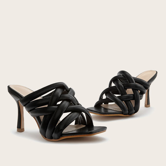 Sandalias de Tacón Alto con Punta Cuadrada para Niña - Image 11
