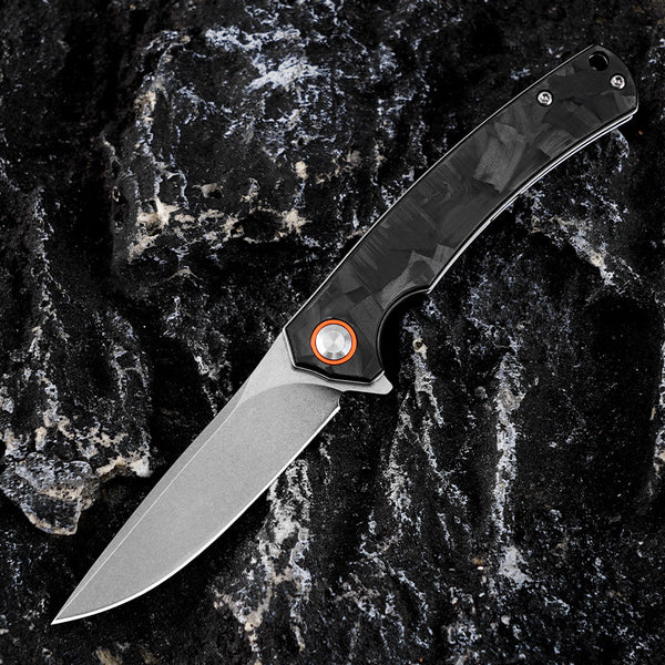 Cuchillo de Acero D2 con Fibra de Carbono para Camping y Aventura