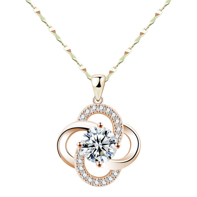 Collar Trébol Plata 925 Chapado en Oro Rosa 18k - Regalo Perfecto para Ella - Image 9