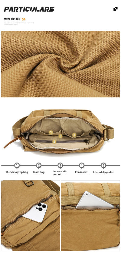 Bolsa de Lona Retro para Hombre - Bandolera Portátil de Estilo Vintage - Image 13