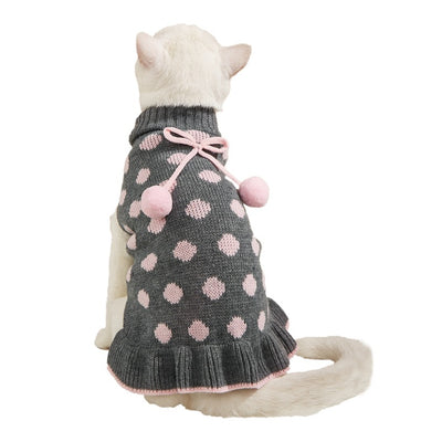 Suéter para Mascotas con Falda Lunares y Hoja de Loto - Image 14