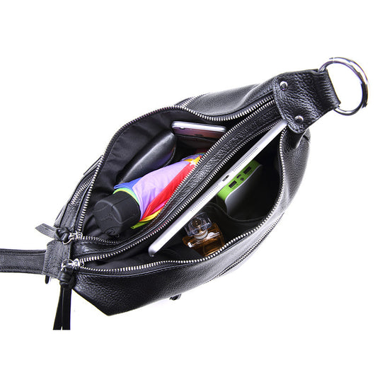 Bolsa Mensajera de Cuero Premium con Pliegues - Gran Capacidad para Mujer - Image 5