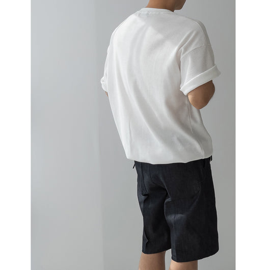 Camiseta Blanca de Algodón Texturizado Tipo Waffle - Image 7