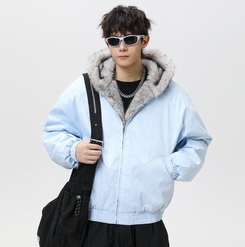 Chaqueta Acolchada de Algodón con Cuello de Forro Polar Retro para Hombre - Image 14