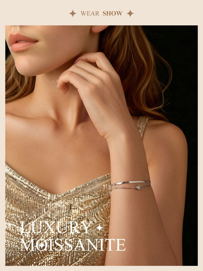 Pulsera de Moissanita Brillante Doble Capa 50 Puntos - Image 11