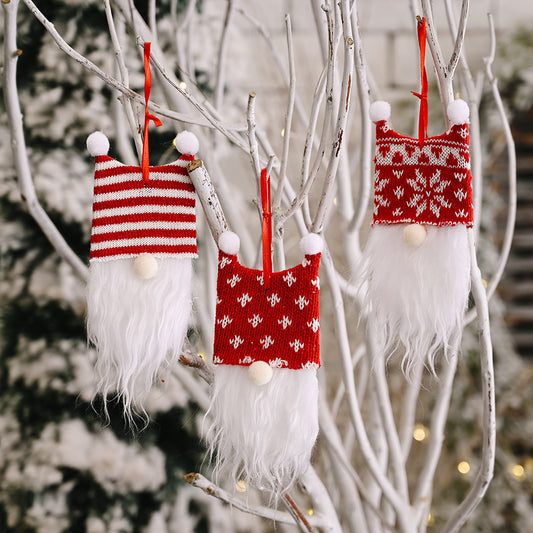 Adorno Navideño Gorro Doble Bola con Base de Madera - Decoración Festiva Elegante - Image 2