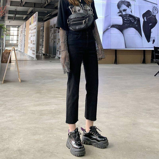 Jeans Rectos Slim para Mujer con Abertura - Image 8