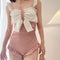 Traje de Baño Enterizo Estilo Japonés con Cintura Alta y Cobertura Abdominal