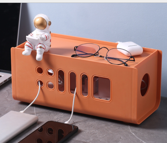 Organizador de Cables y Enchufes con Caja de Almacenamiento