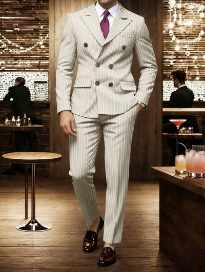 Conjunto de Traje Ejecutivo a Rayas para Hombre - Image 6