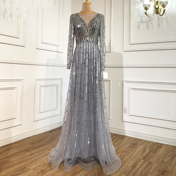 Vestido de Noche de Lujo con Cuentas para Banquete y Eventos