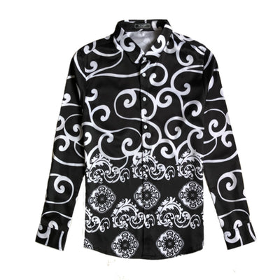 Camisa de Manga Larga Estampada Digital para Hombre - Talla Grande - Image 9