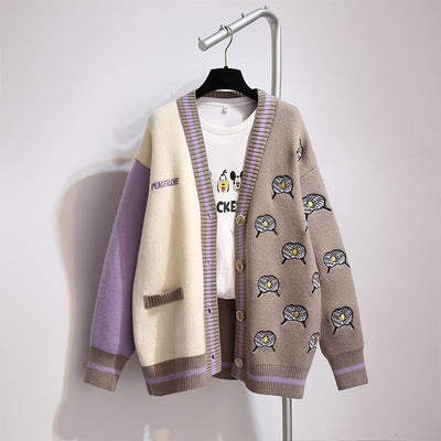 Cardigan Tejido Bicolor con Bolsillos - Estilo Moderno para Mujer - Image 7