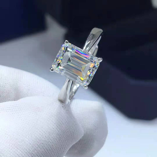 Anillo de Moissanita Esmeralda para Mujer - Diseño Personalidad Fashion - Image 10