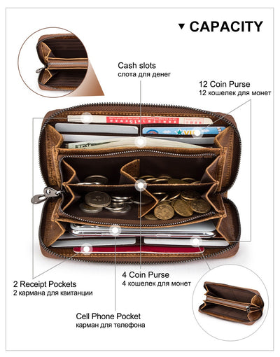 Cartera de Cuero Genuino con Protección Anti-fraude para Hombre - Image 32