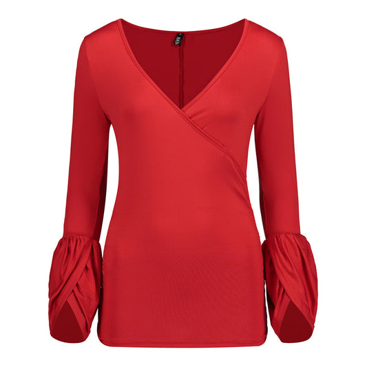 Blusa Elegante Cuello en V Manga Larga Ajustada - Image 10