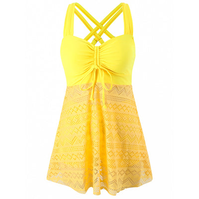 Traje de Baño Enterizo Encaje Liso Versión Coreana - Image 15