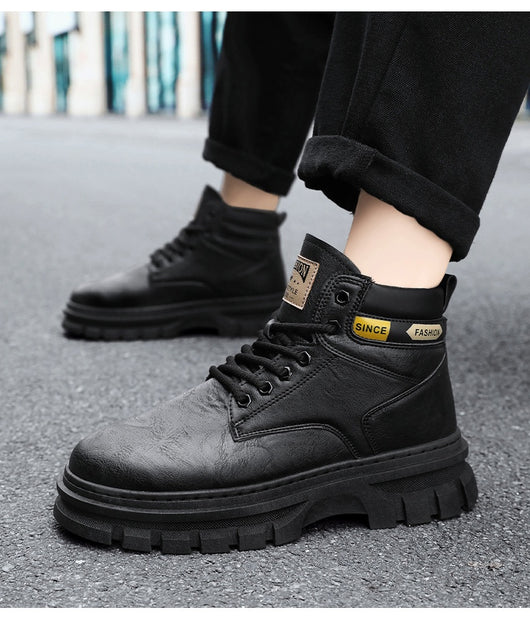 Botas Martin Altas para Hombre Estilo Británico de Trabajo - Image 12