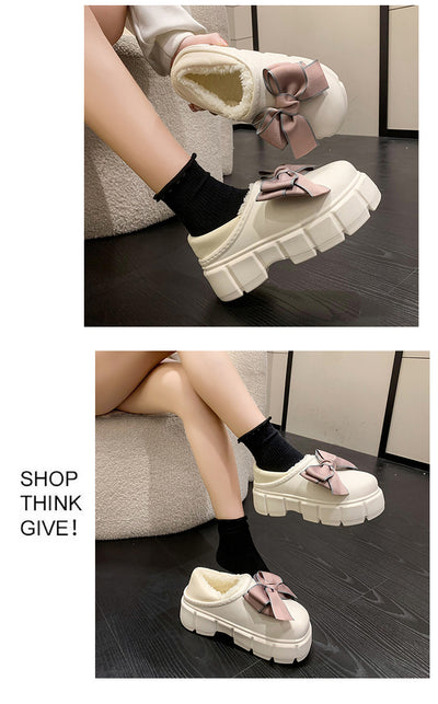 Pantuflas de Algodón con Lazo Cálidas y Impermeables para Casa - Image 17