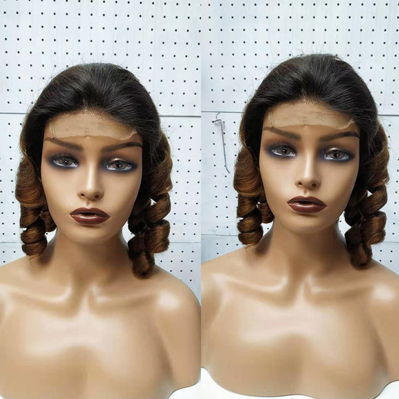 Peluca Rizos Funmi Cabello Doble Trazado con Encaje Frontal