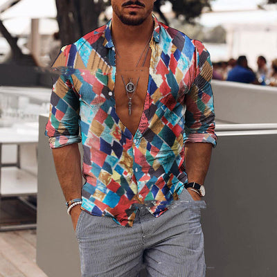 Camisa Casual de Manga Larga con Estampado Otoñal - Image 10