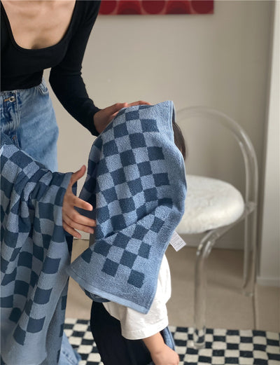 Toallas de Algodón Peinado Tejidas con Diseño Cuadrícula Padre e Hijo - Image 19