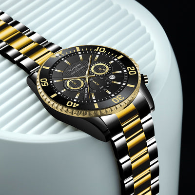 Reloj de Lujo Dorado para Hombre - Acero Inoxidable Resistente al Agua con Esfera Luminosa - Image 37