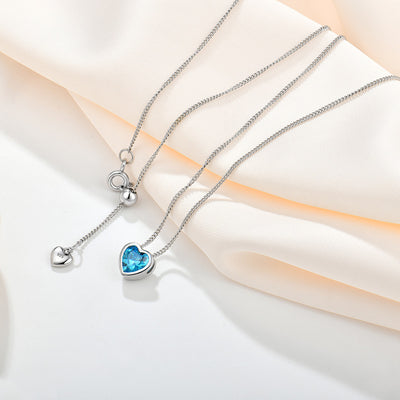 Collar Corazón Océano Plata 925 con Circones - Diseño Delicado para el Escote - Image 2