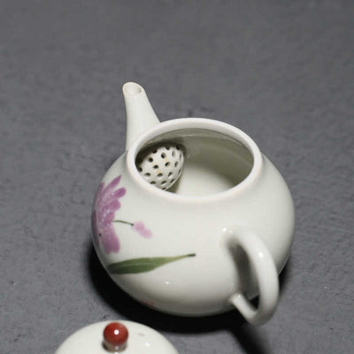 Tetera de Porcelana Pintada a Mano con Decoración Bajo Esmalte - Image 4