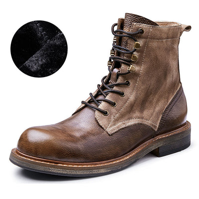 Botas de Cuero Genuino Forradas de Lana - Botas Motociclista Desert Premium para Hombre - Image 4