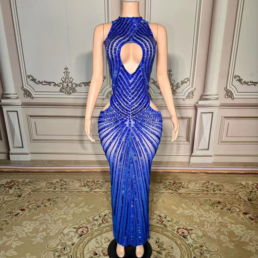 Vestido de Fiesta Transparente con Detalles Calados para Escenario y Noche - Image 11