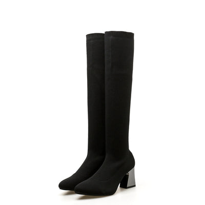 Botas de Tacón Alto Grueso para Mujer - Estilo Europeo Elegante - Image 6
